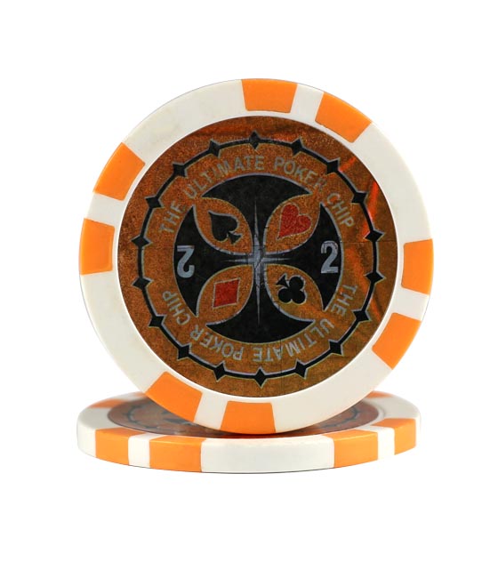 Ultimate Poker chip orange (2), roll of 25